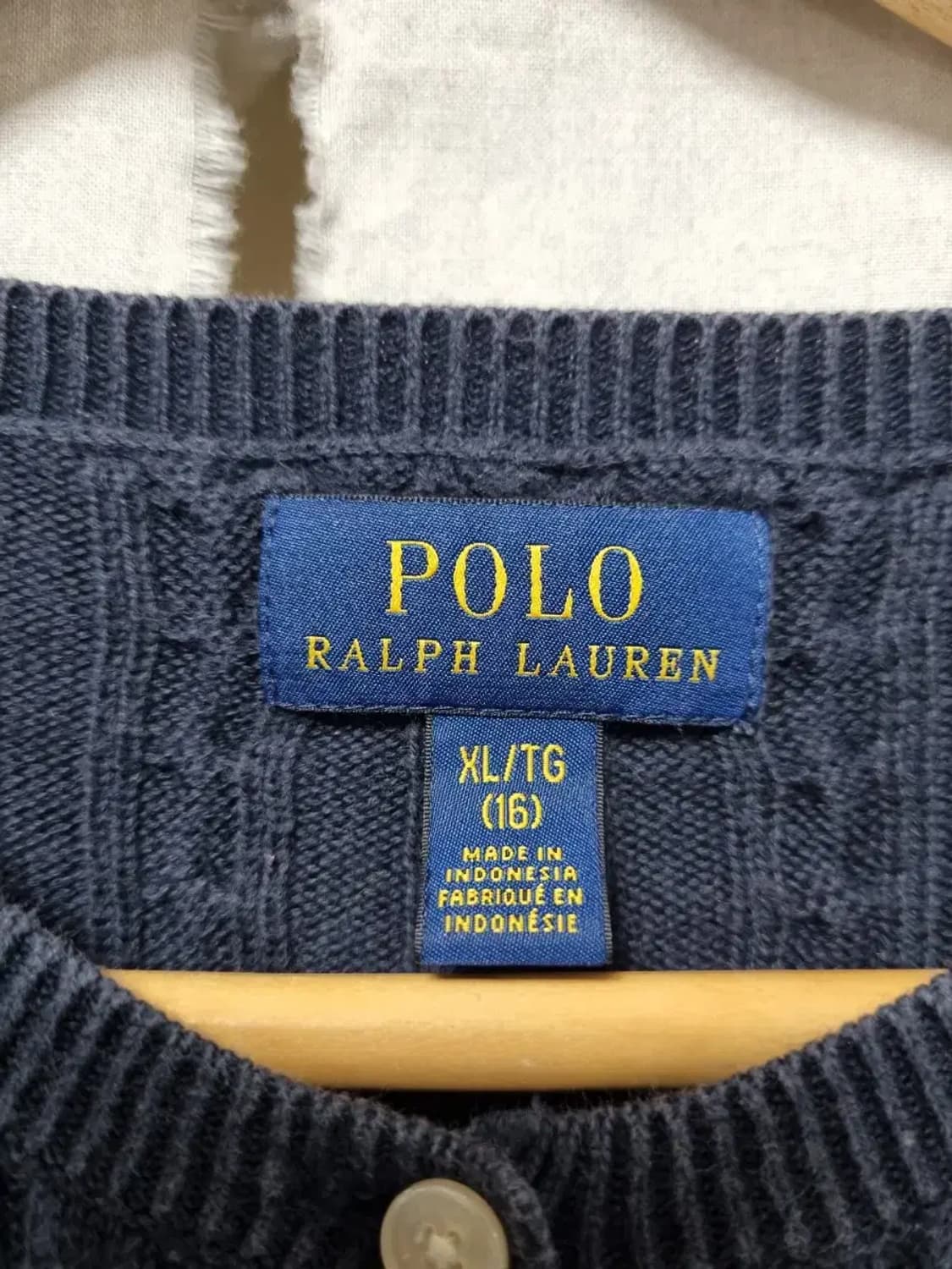 폴로 랄프로렌 네이비 가디건 XL(16) 상품이미지4