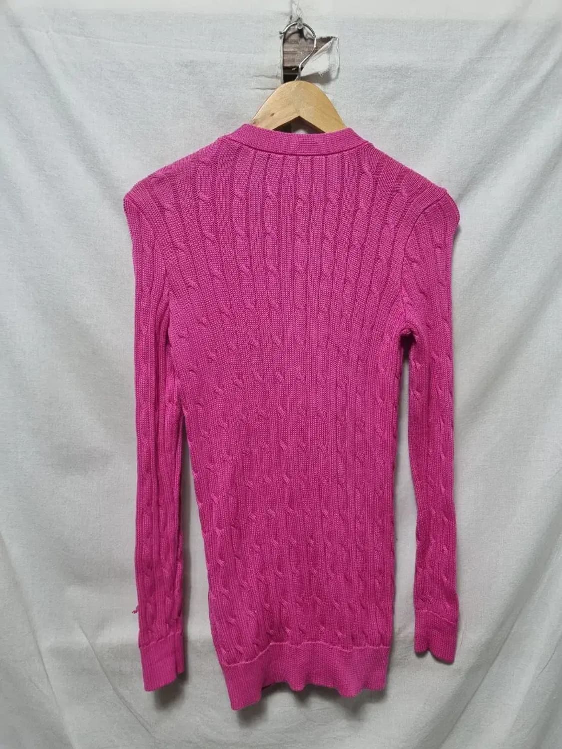 폴로 랄프로렌 핑크색 케이블 가디건 S 상품이미지2