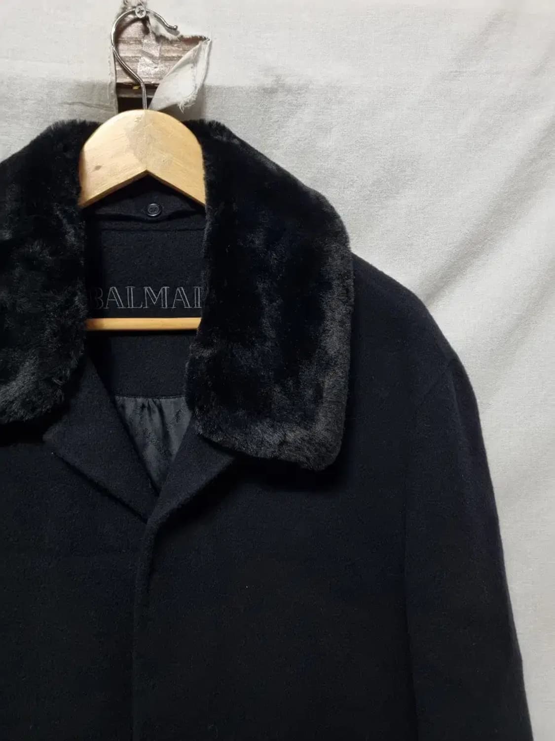 발망 캐시미어 혼방 퍼 카라 코트 자켓 100 상품이미지2