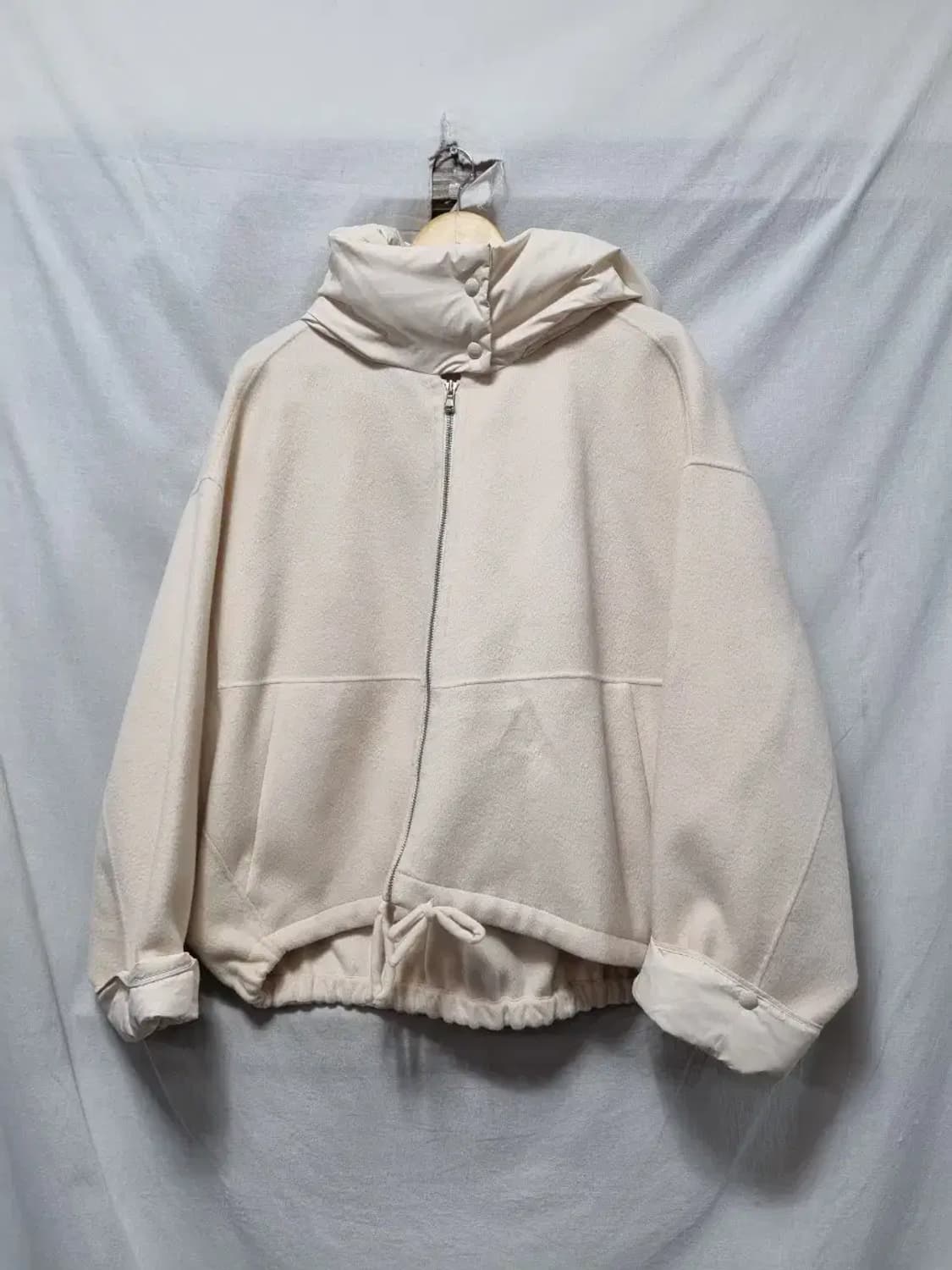 시스템 아이보리 가오리핏 패딩 후드 집업 M 상품이미지1