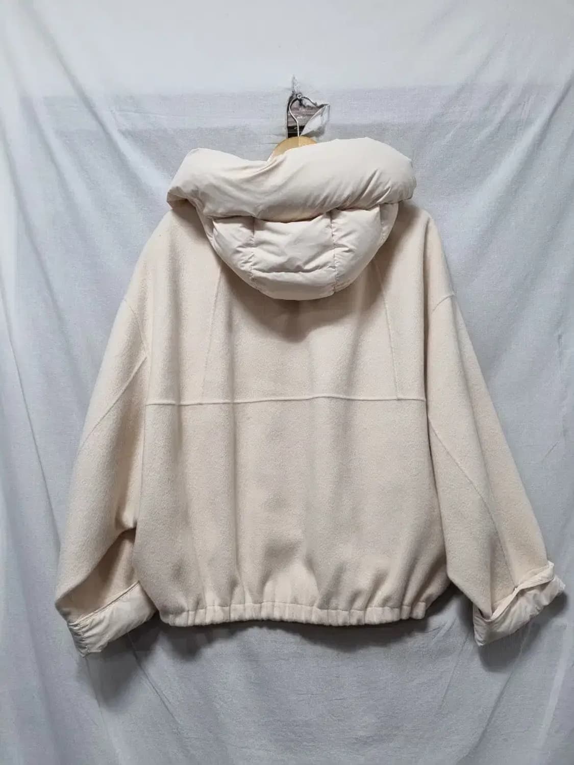 시스템 아이보리 가오리핏 패딩 후드 집업 M 상품이미지2