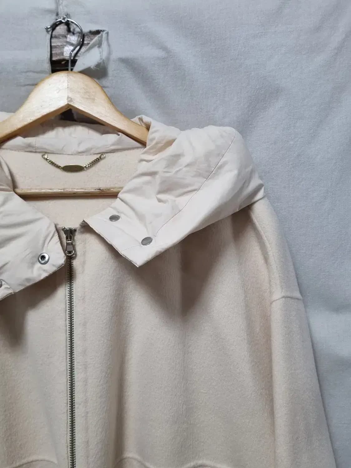 시스템 아이보리 가오리핏 패딩 후드 집업 M 상품이미지3