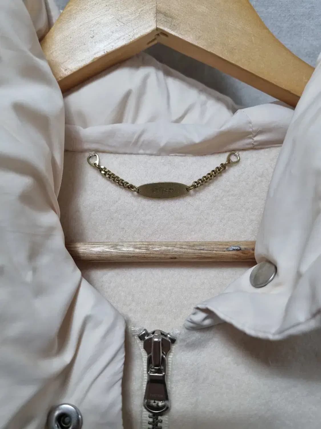 시스템 아이보리 가오리핏 패딩 후드 집업 M 상품이미지4