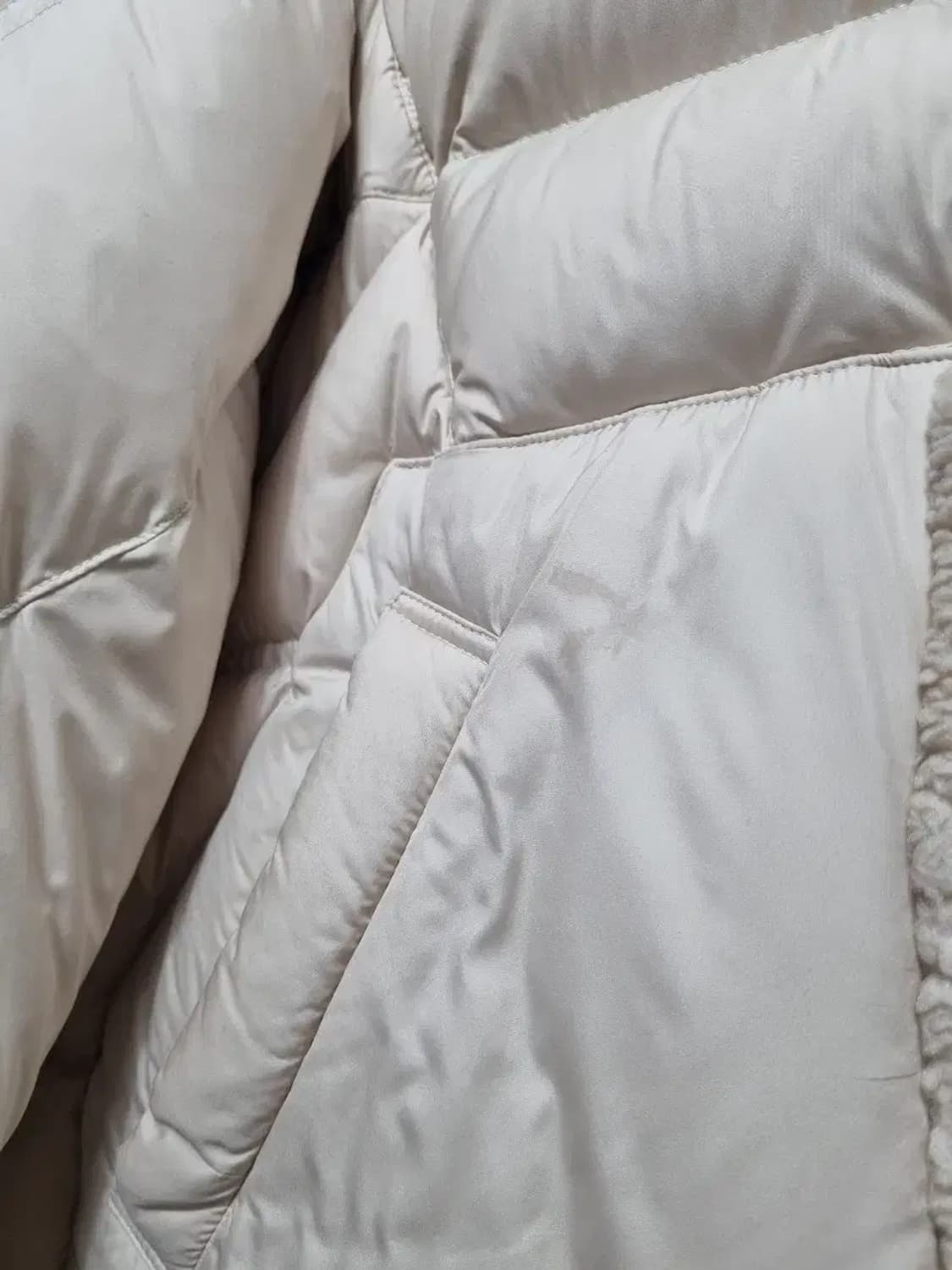 SYSTEM 아이보리 폴리스 퍼 카라 패딩 S 상품이미지4