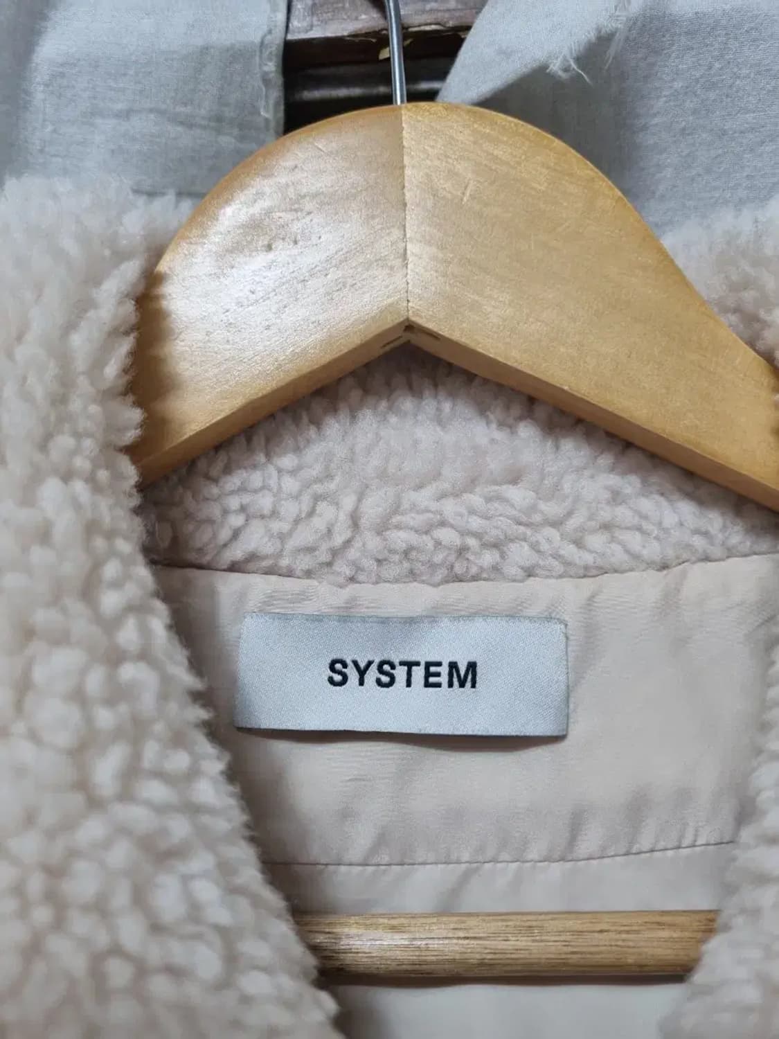 SYSTEM 아이보리 폴리스 퍼 카라 패딩 S 상품이미지5