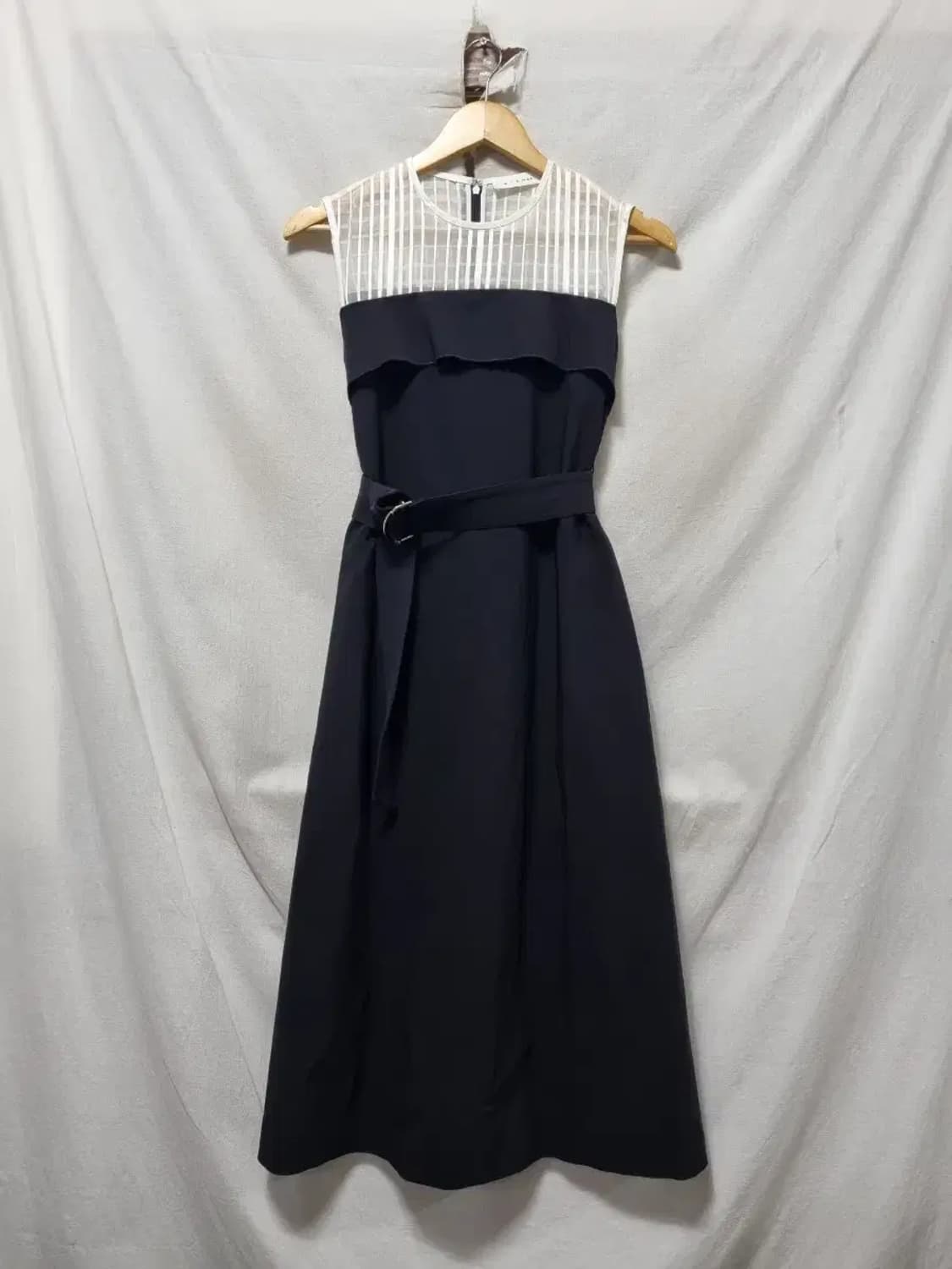 it MICHAA 미샤 블랙 벨트 A라인 체크 탑 원피스 XS 상품이미지1