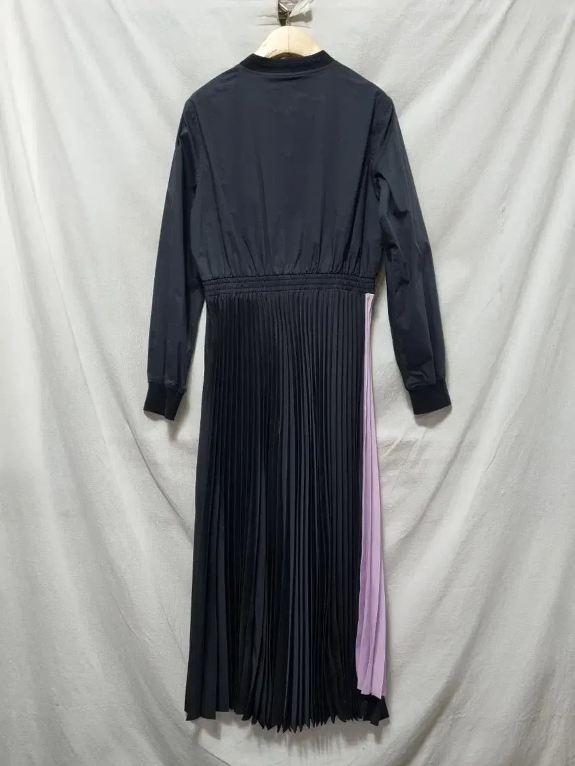 듀엘 블랙 플리츠 연보라 포인트 롱 원피스 S 상품이미지2