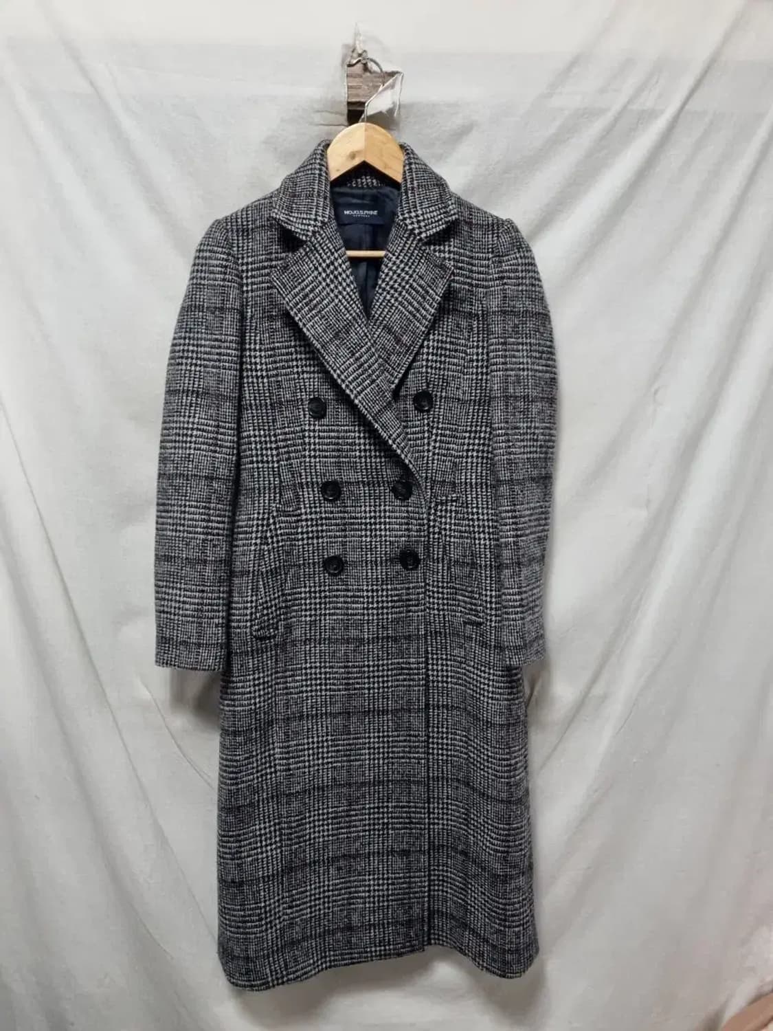 모조에스핀 체크 롱 코트 자켓 90 상품이미지1