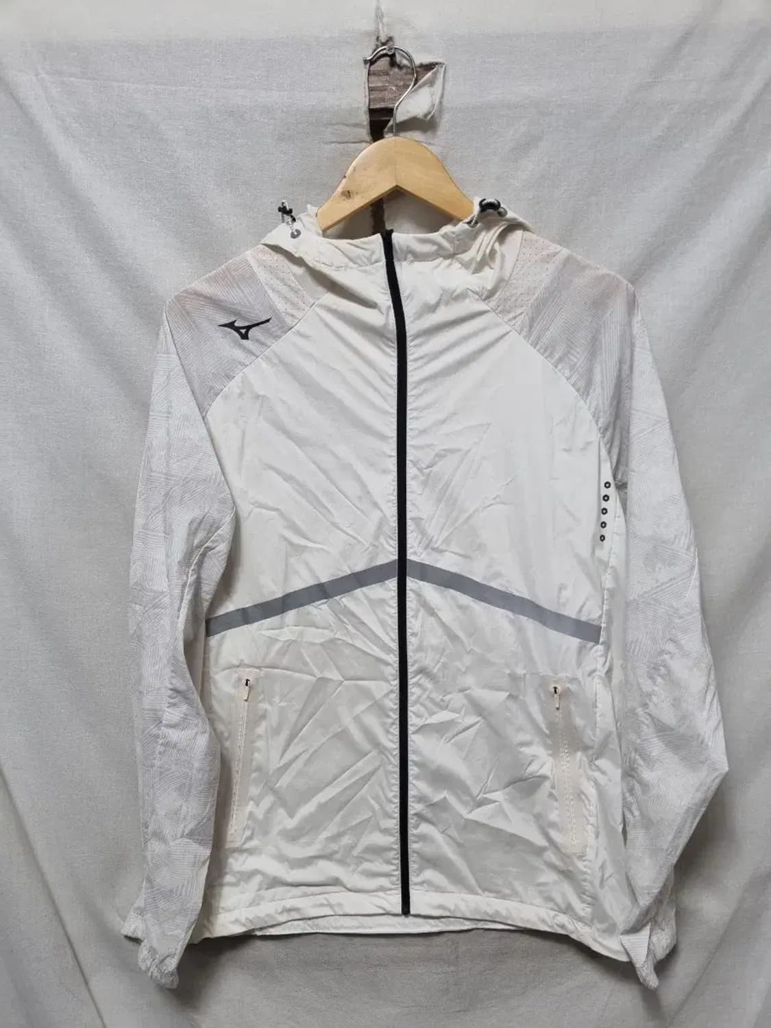 미즈노 화이트 바람막이 후드 자켓 XL 상품이미지1