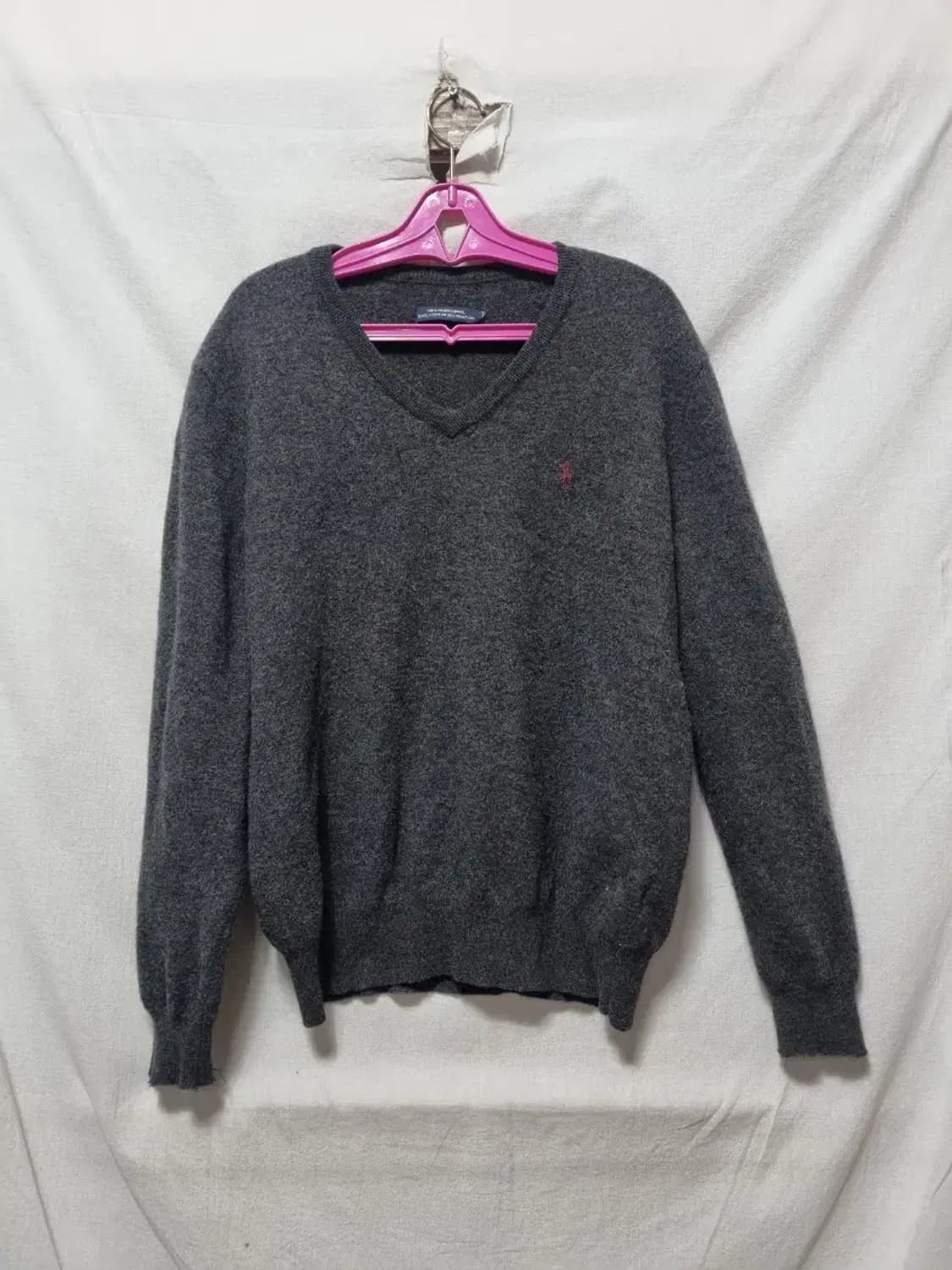 폴로 랄프로렌 브이넥 울 니트 차콜 95~100 상품이미지1