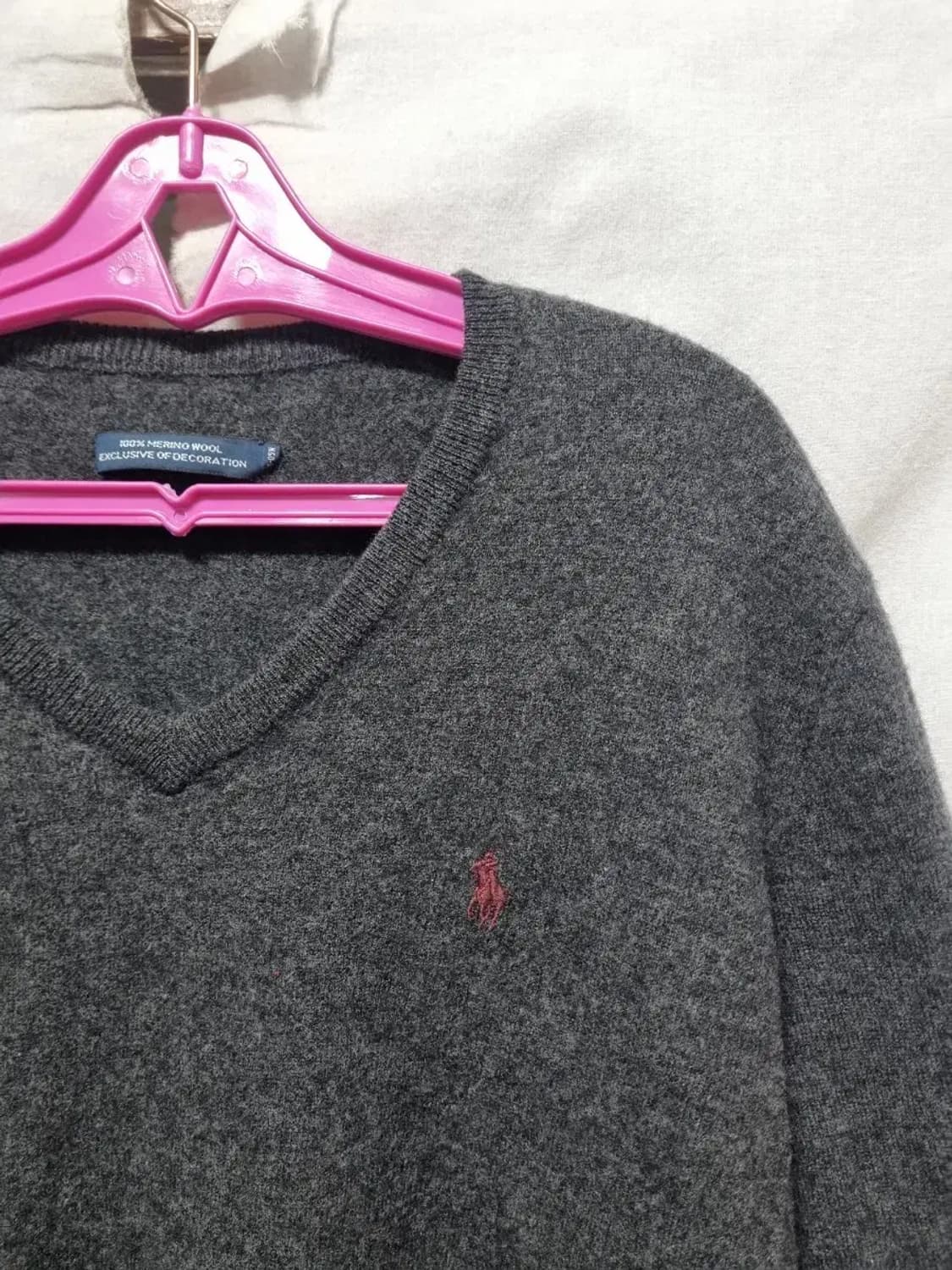 폴로 랄프로렌 브이넥 울 니트 차콜 95~100 상품이미지2
