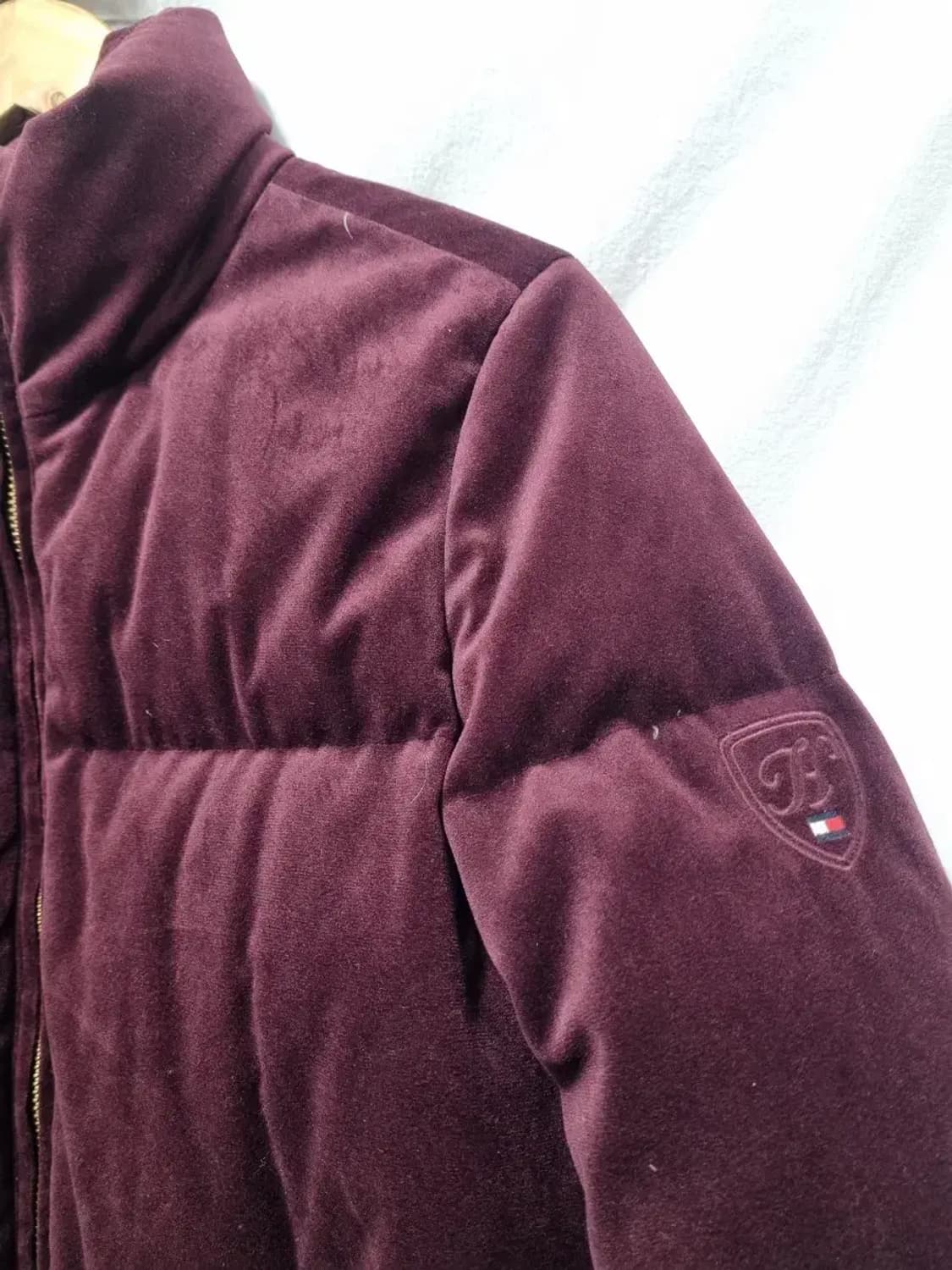 타미힐피거 벨벳 패딩 버건디 S 상품이미지2