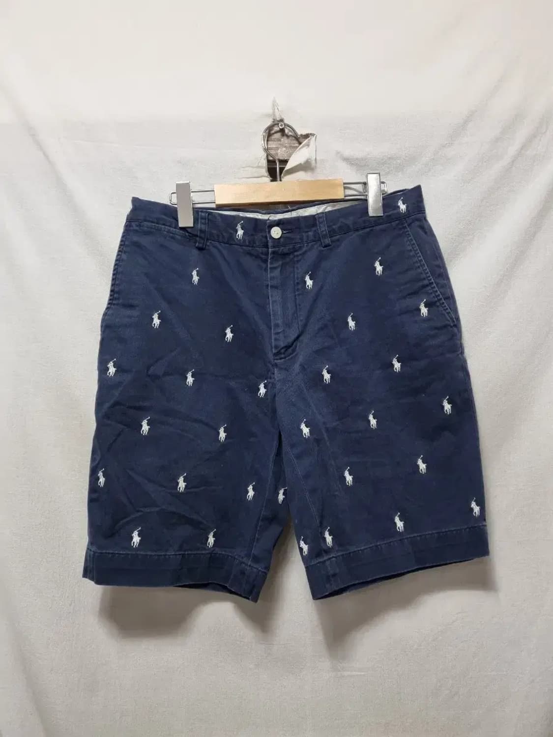 폴로 네이비 로고 패턴 반바지 32 상품이미지1