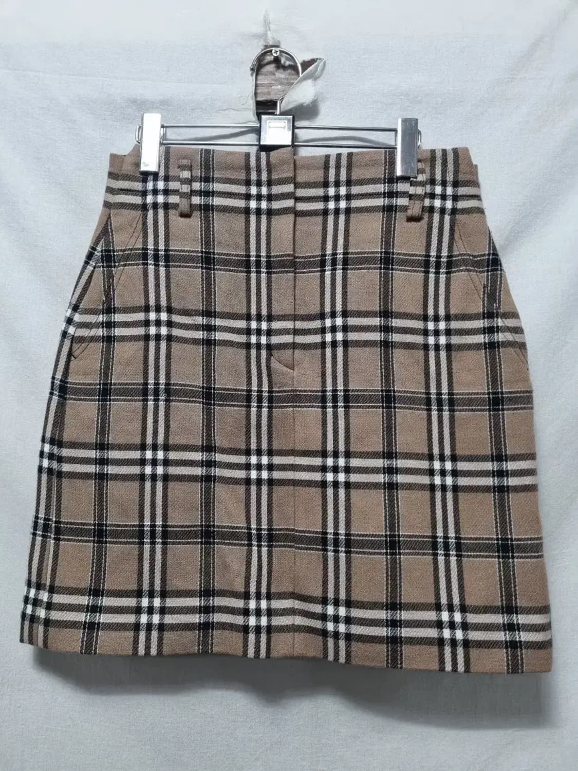 산드로 체크 모직 스커트 상품이미지1