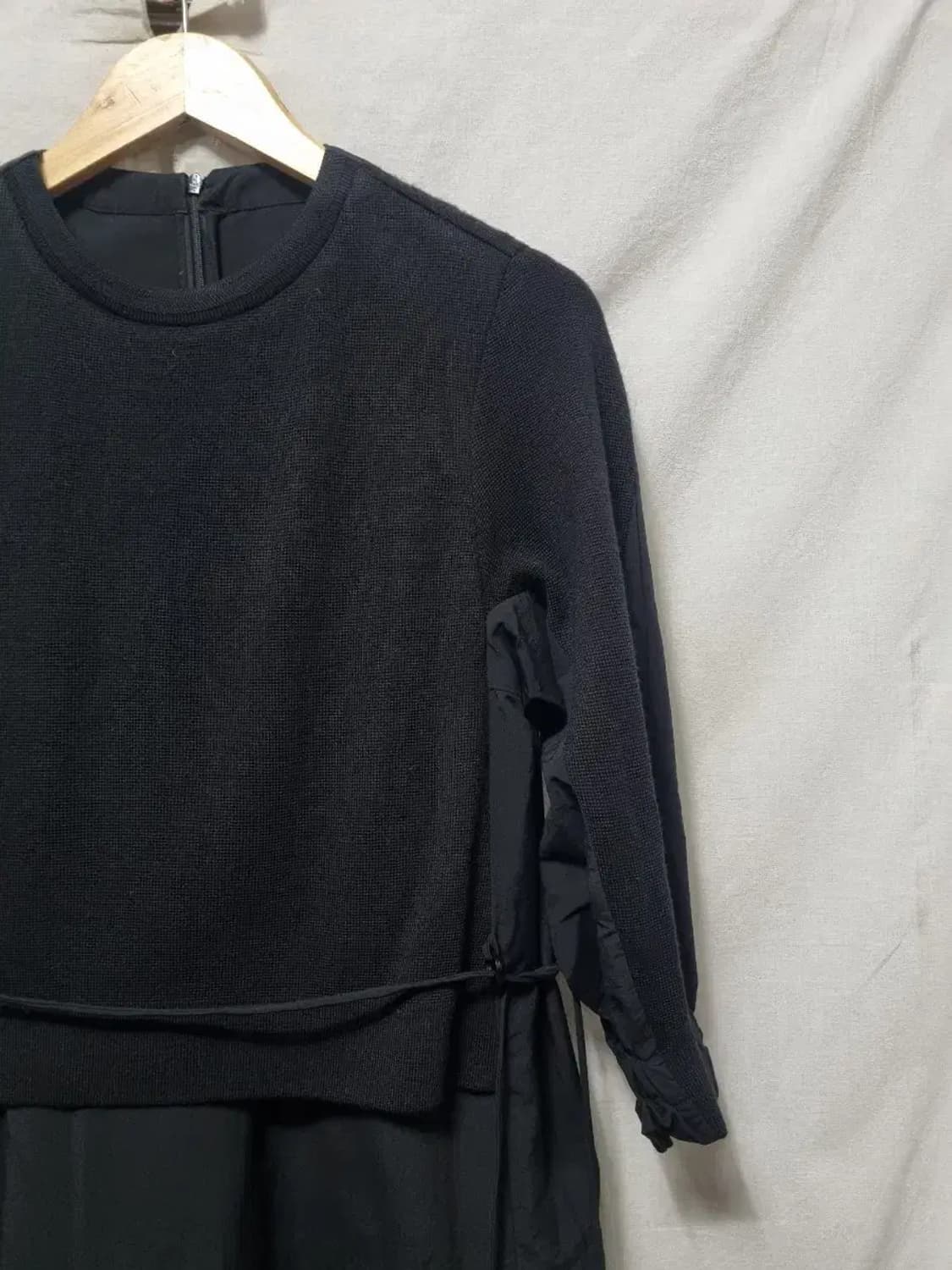 SJSJ 니트 레이어드 셔링 롱 원피스 XS 상품이미지3