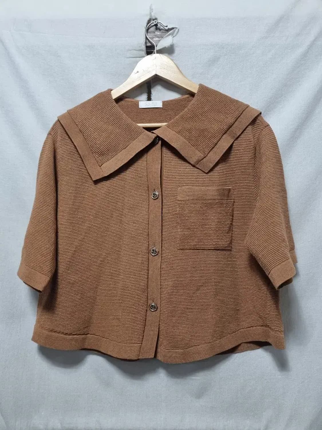 SJ SJ 카라넥 반팔 니트 가디건 F 상품이미지1