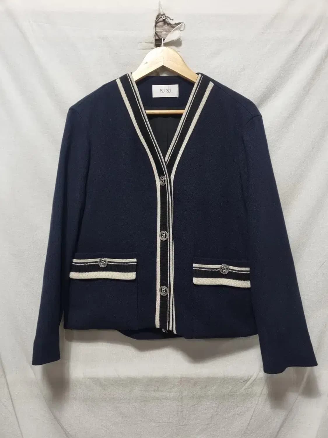 SJ SJ 네이비 배색 가디건 자켓 S 상품이미지1