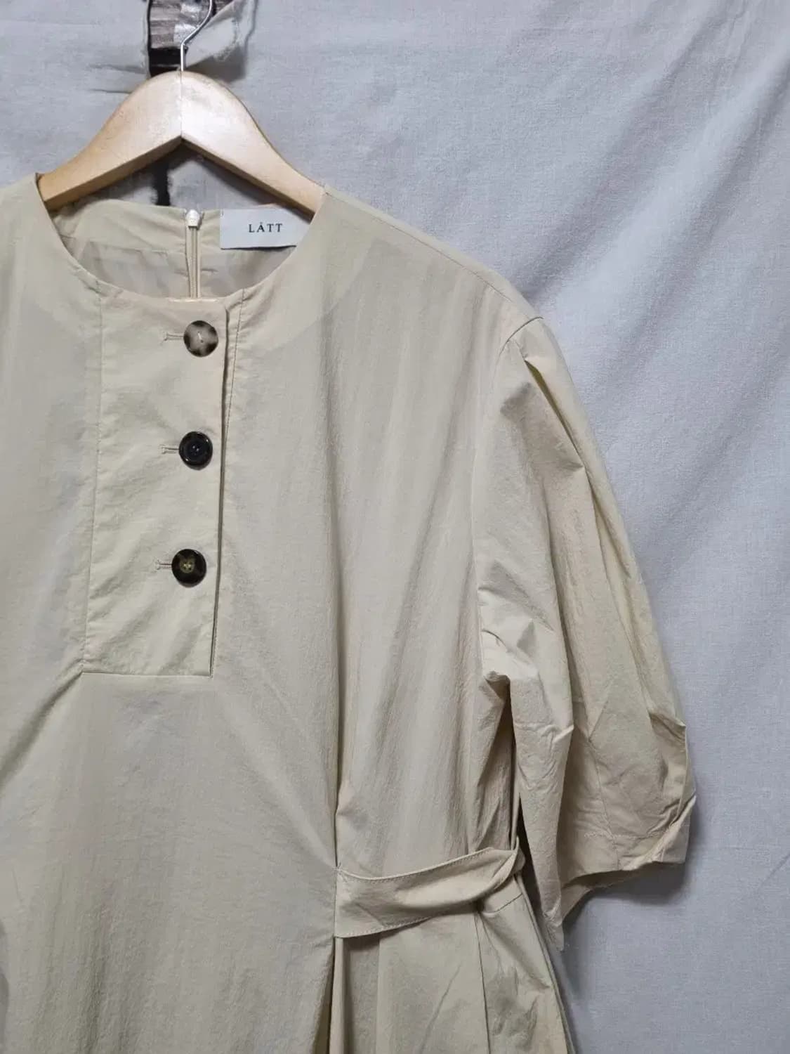 LATT 반팔 플레어 면 롱 원피스 M 상품이미지3