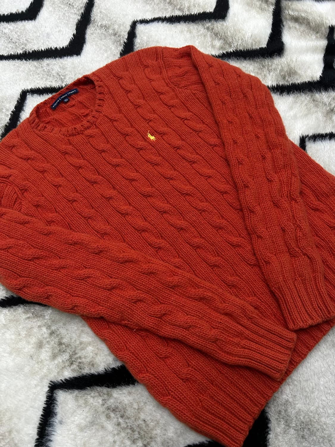 [M]폴로랄프로렌 90s 케이블 라운드 니트/오렌지 상품이미지2