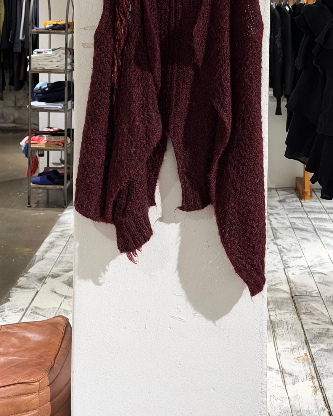 디젤 버건디 모헤어 슬리브리스 판초 스웨터 상품이미지5