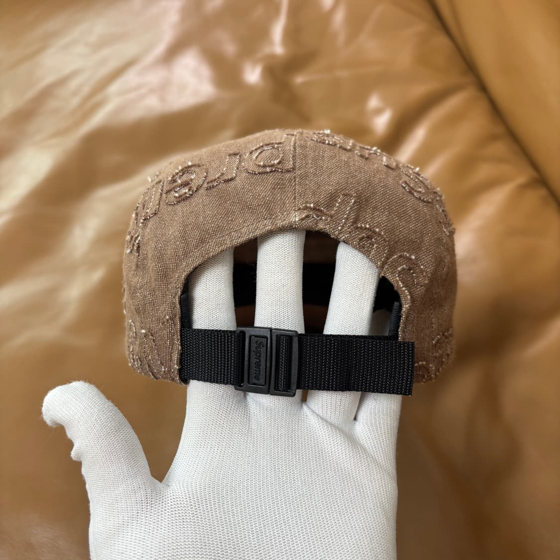 슈프림 캠프캡 모자 박스로고 데님 브라운 상품이미지7