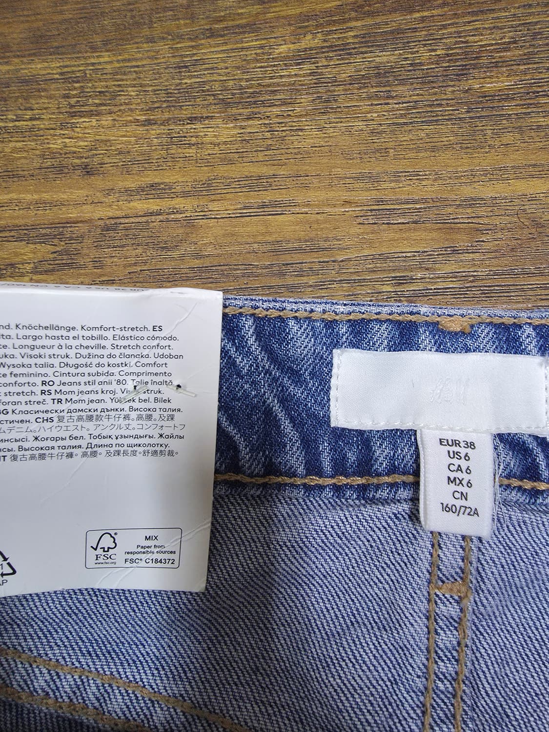 H&M 여성 하이웨스트 데님 미사용품  상품이미지5