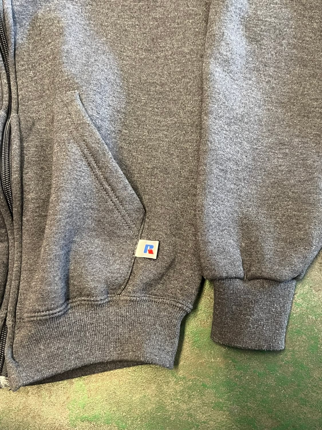 90's [M] 러셀 애슬레틱 빈티지 풀집 후드집업 블랭크 스웻 상품이미지6