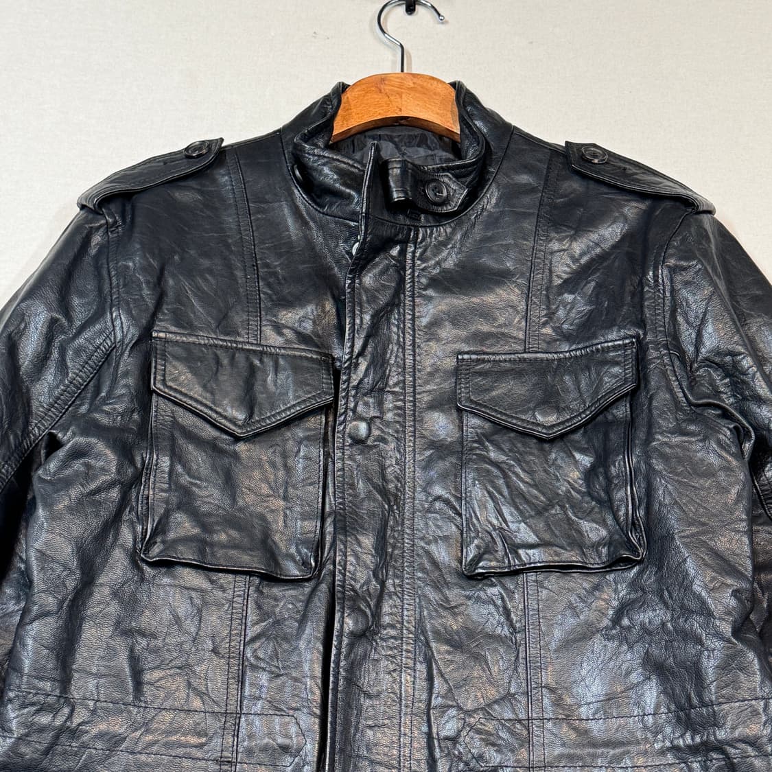 L) 양가죽 블랙 레더 필드 자켓 상품이미지3