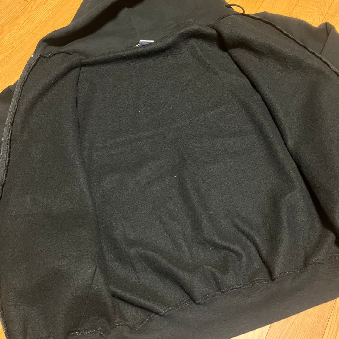 [M] 90s 빈티지 러셀 후드집업 블랙 상품이미지3