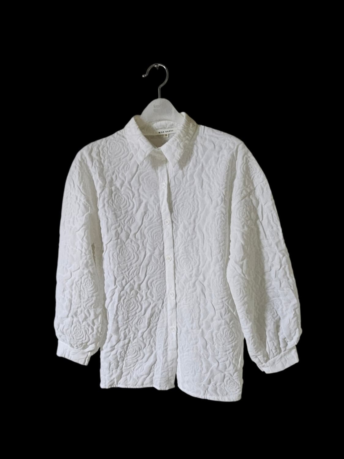 미착용 / 화이트 퀼팅 자수 셔츠 블라우스 S 상품이미지5