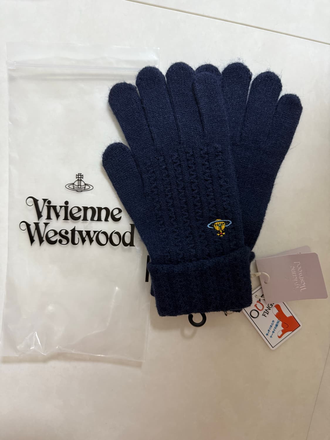 비비안 웨스트우드 니트 장갑 새상품 (네이비) 상품이미지1