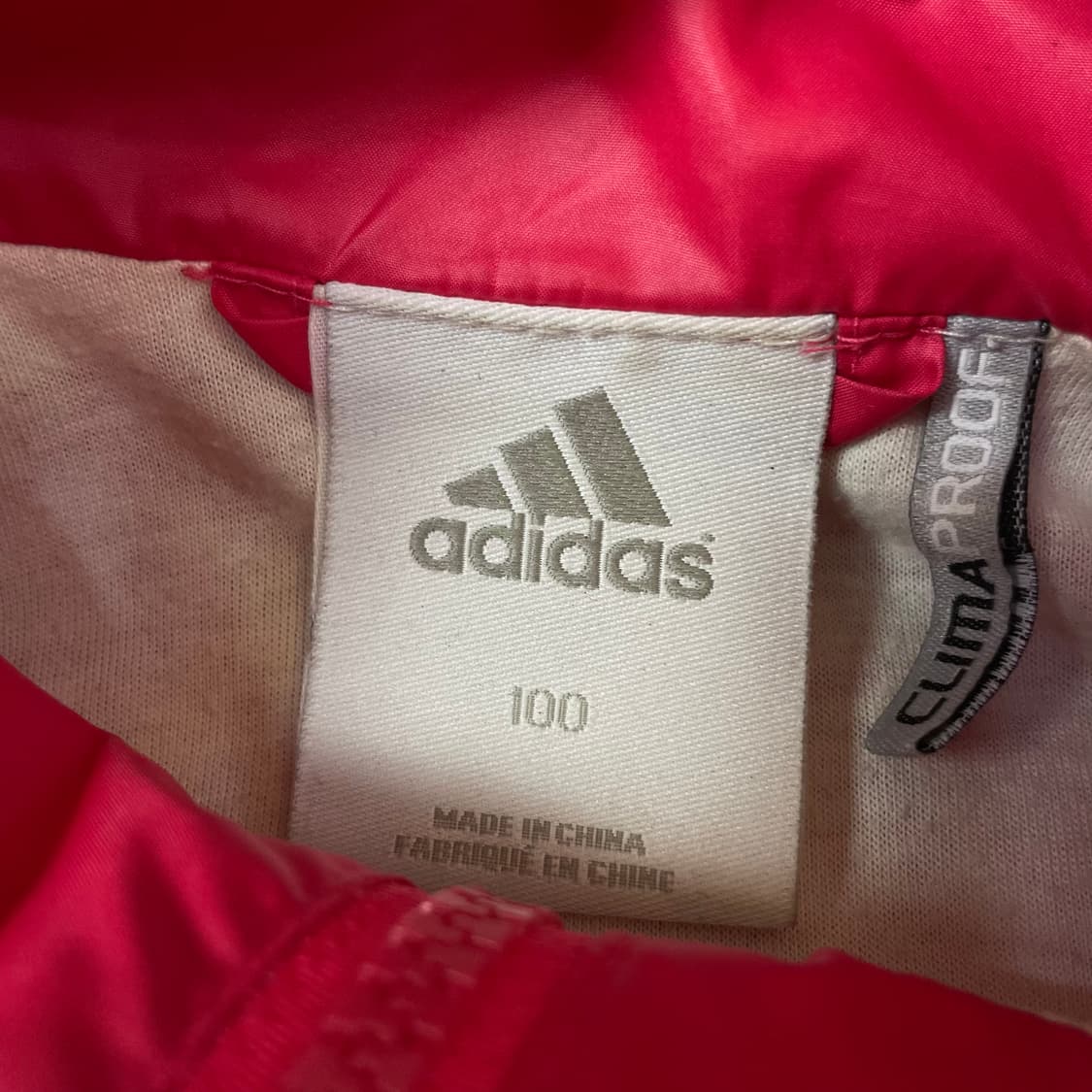 아디다스 핫핑크 화이트 옐로우 단가라 나일론 바람막이 자켓 100 상품이미지5