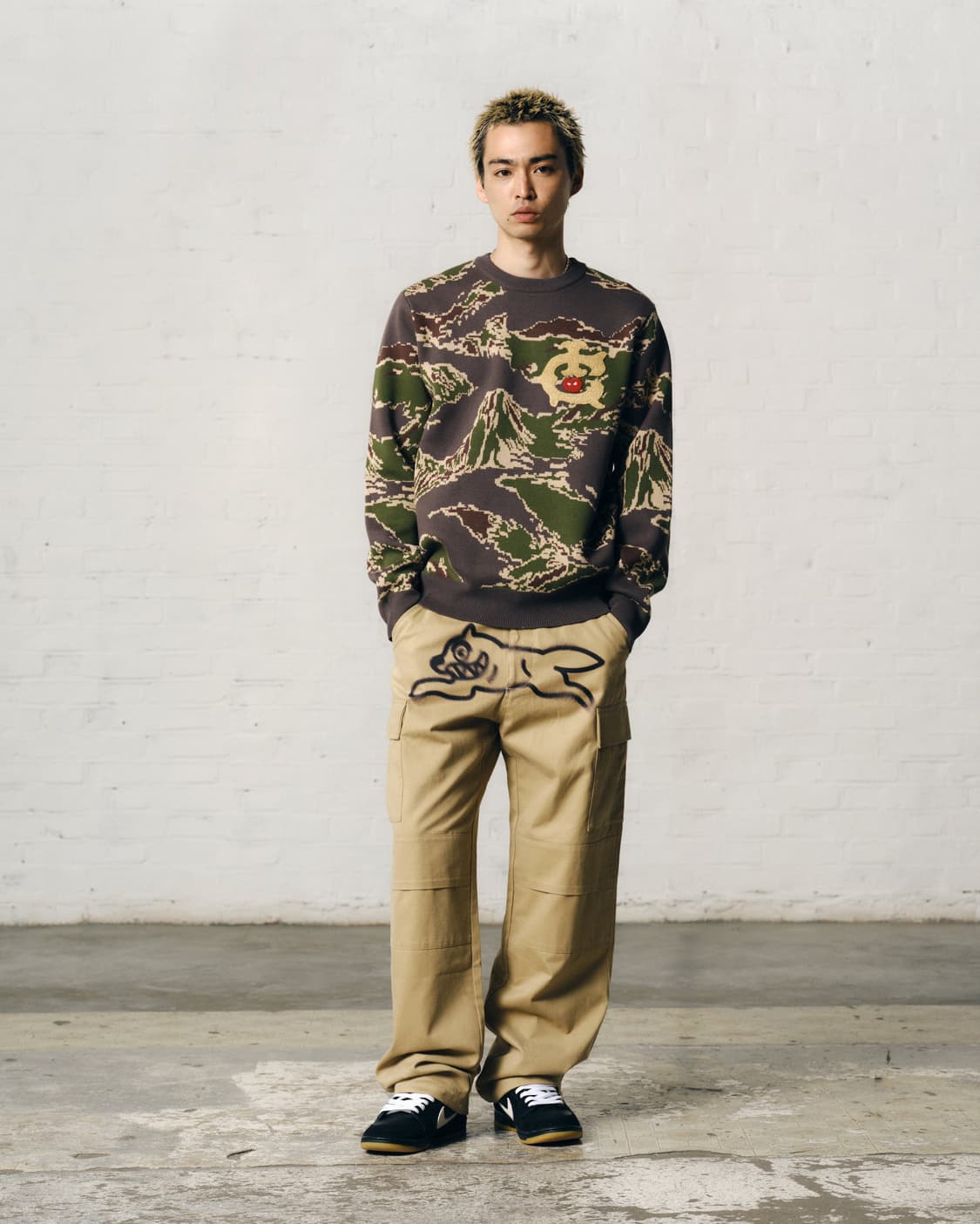 [S,M,L,XL]BBC 아이스크림 26ss 스프레이 러닝 도그 팬츠 상품이미지1