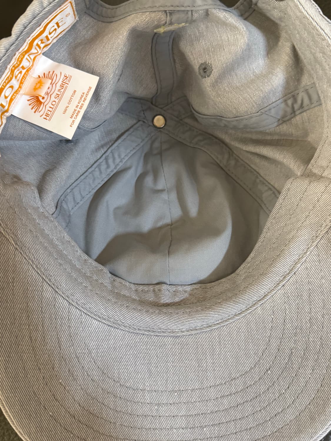 헬로선라이즈 워시드 투톤 로고 6패널 캡 라이트 그레이 상품이미지2