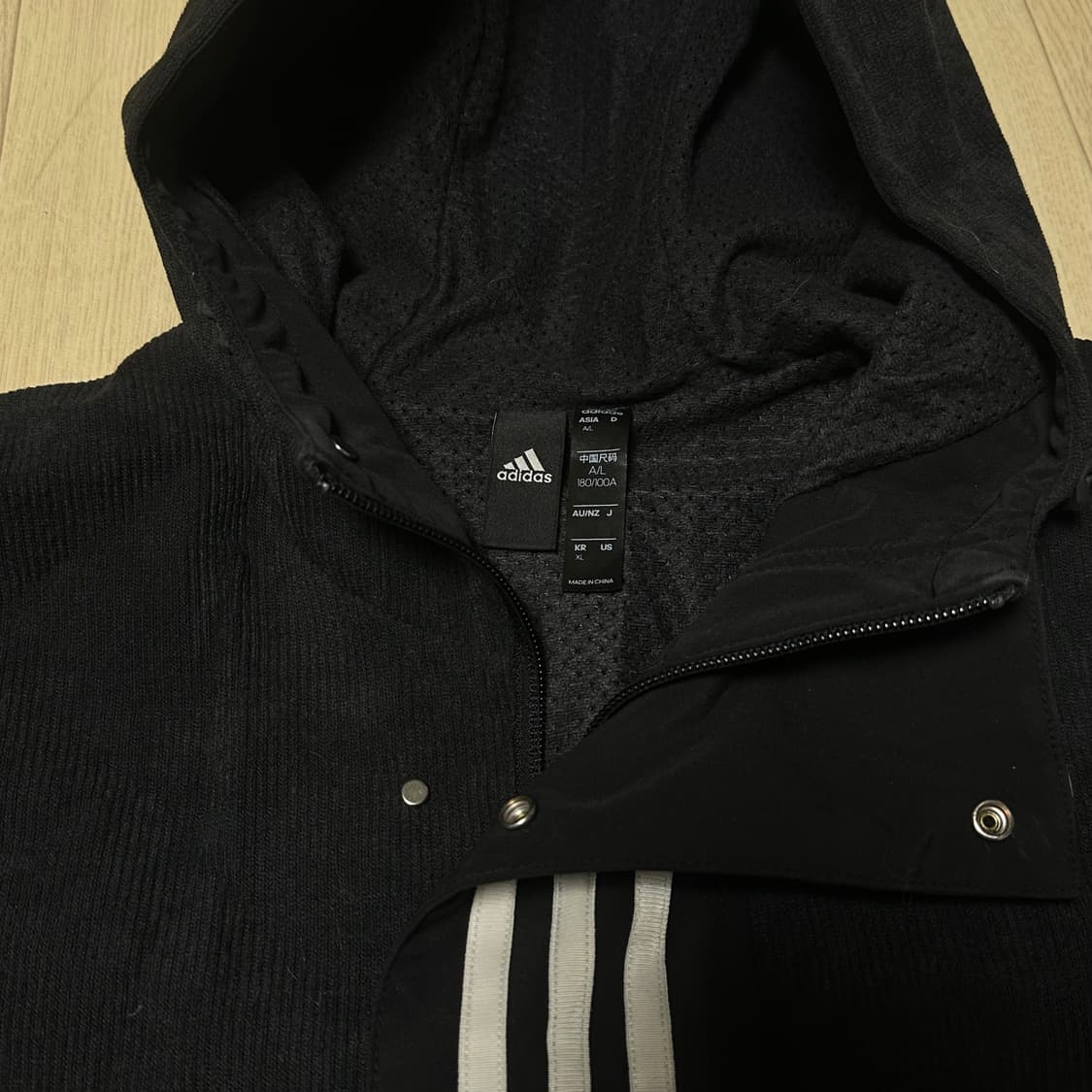 아디다스 코듀로이 블랙 후드 반집업 상품이미지2