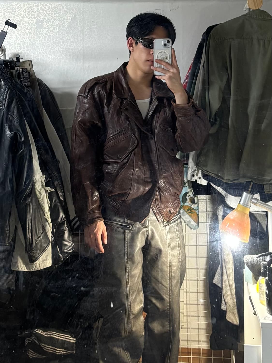 Japanese Military 무스탕 레더 자켓 L 상품이미지3