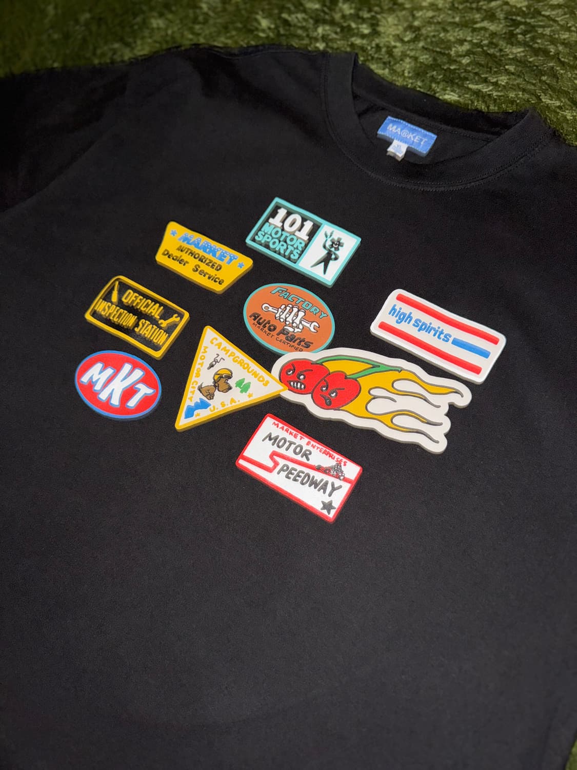 [XL] MARKET 차이나타운 마켓 모터사이클 패치워크 프린트 티셔츠 상품이미지2