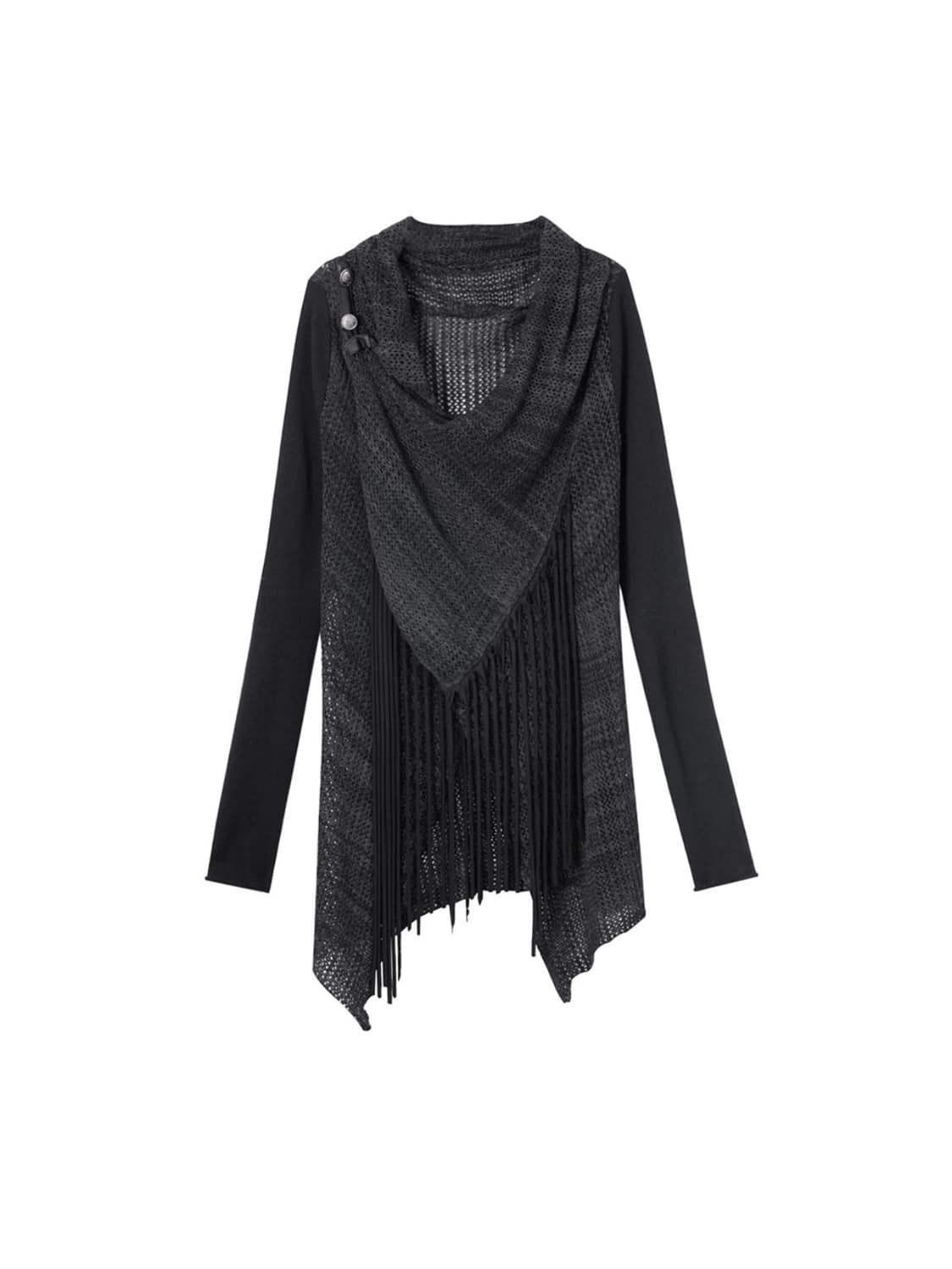 Asymmetric Tassel Wool Hobo Cardigan 상품이미지5