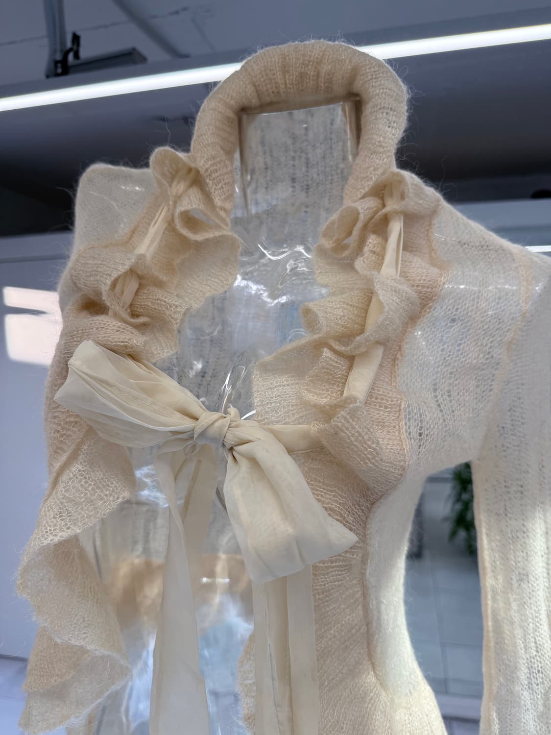 scarf layered mohair knit cardigan 상품이미지2