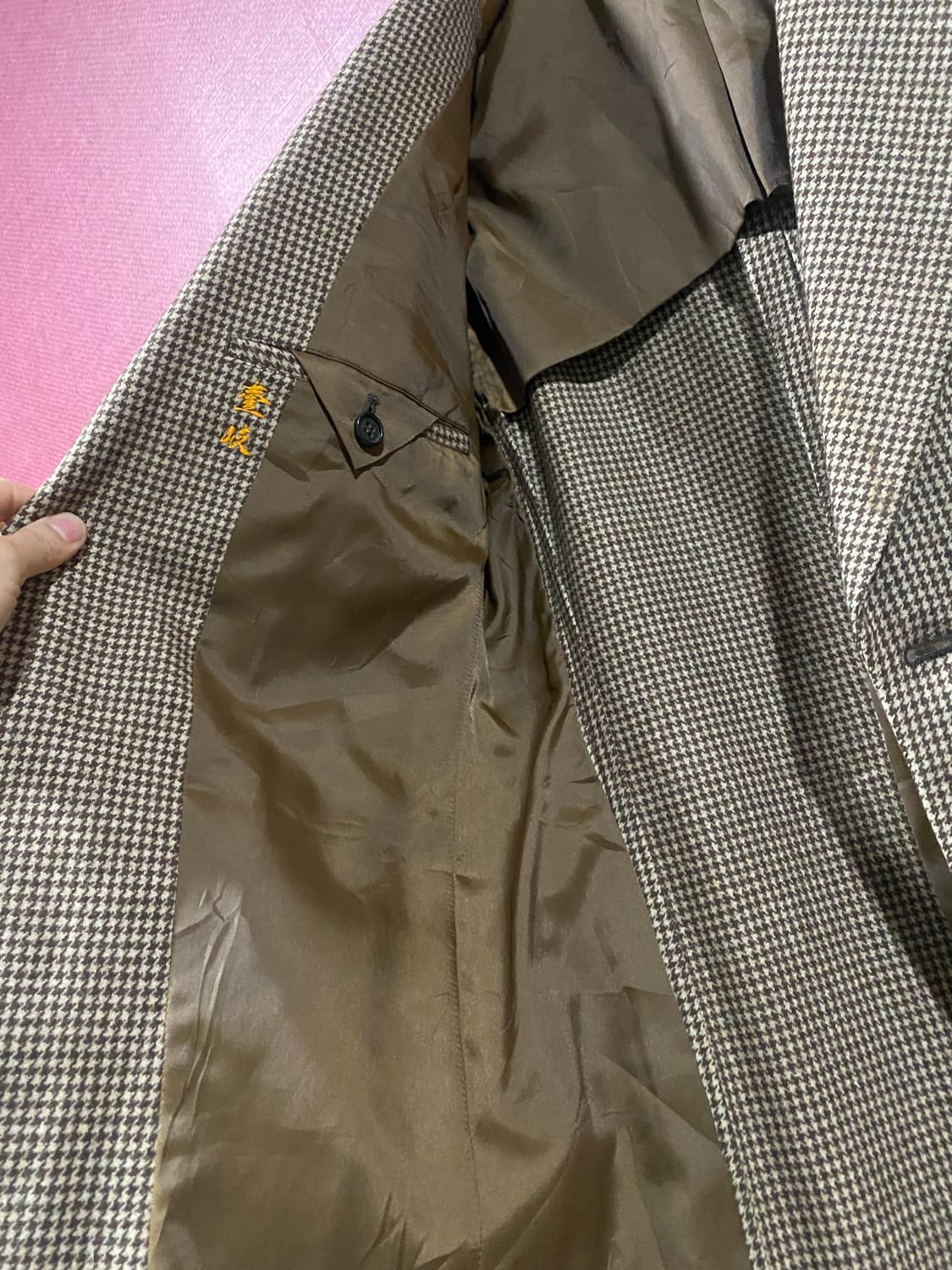 MEX 브라운 체크 울 블레이저 자켓 상품이미지7