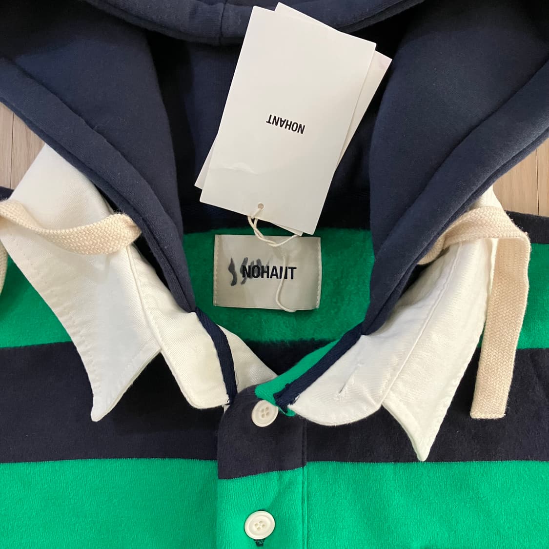 [새상품] 노앙 후드 럭비티 그린 상품이미지7