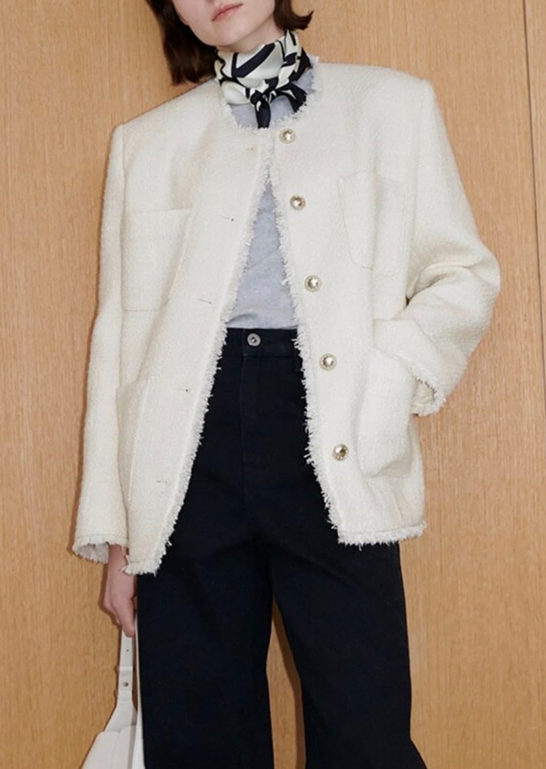 루에브르 Oversized tweed jacket 트위드자켓 크림 상품이미지2