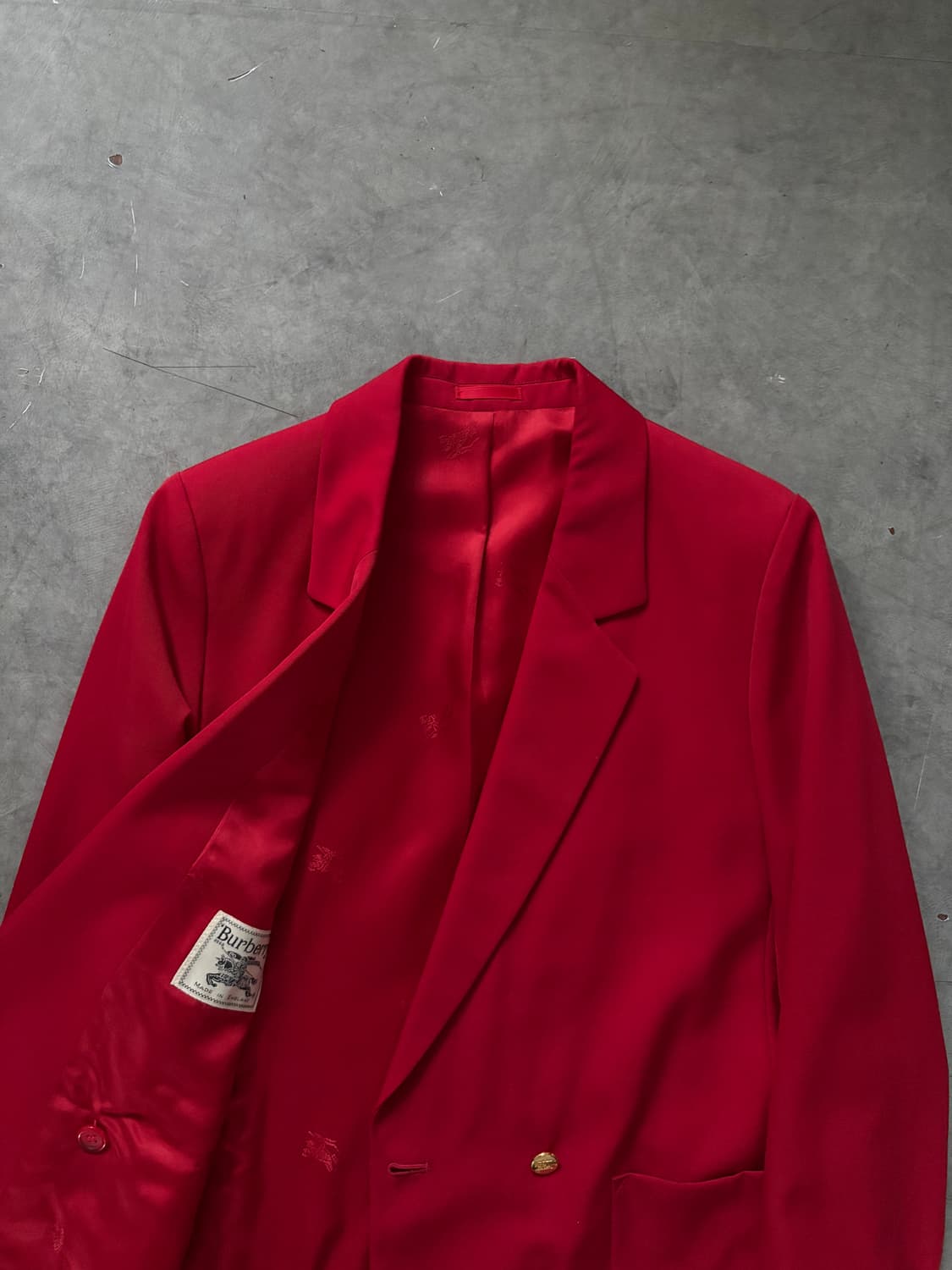 Burberry 버버리 레드컬러 금장버튼 울 더블 블레이저 상품이미지4