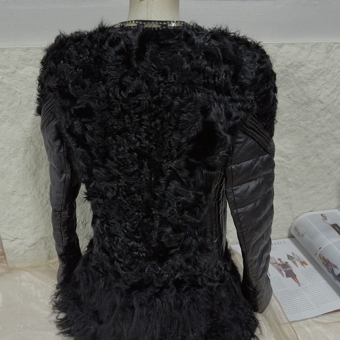 빈티지  큐빅장식 다크 양털 토스카나 양가죽자켓 상품이미지4