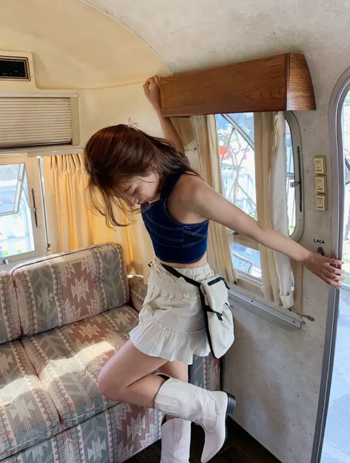 새상품 / 카우 베이지 웨스턴 미들부츠 상품이미지3