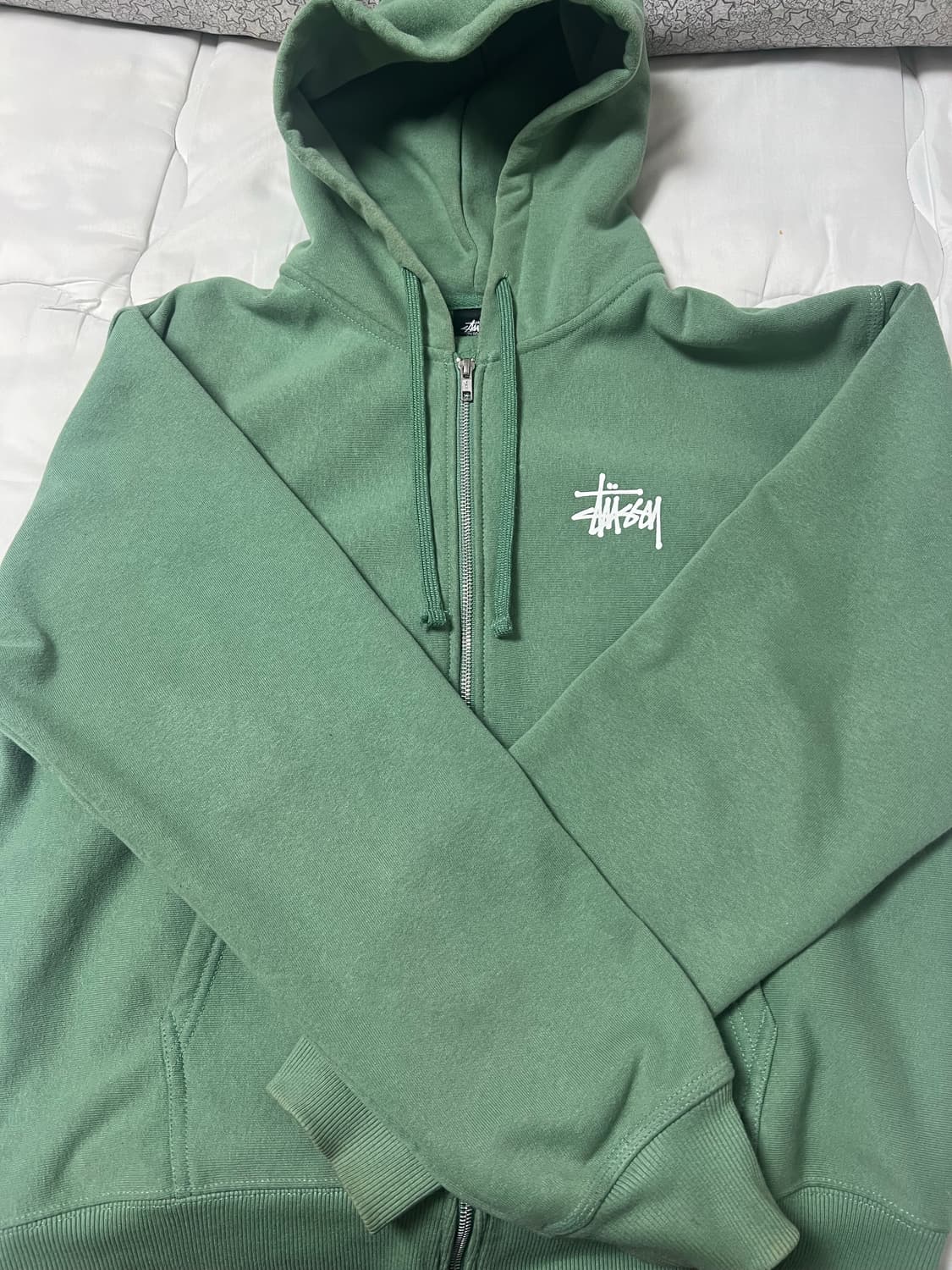 스투시 후드집업 그린 m사이즈 판매합니다 상품이미지5