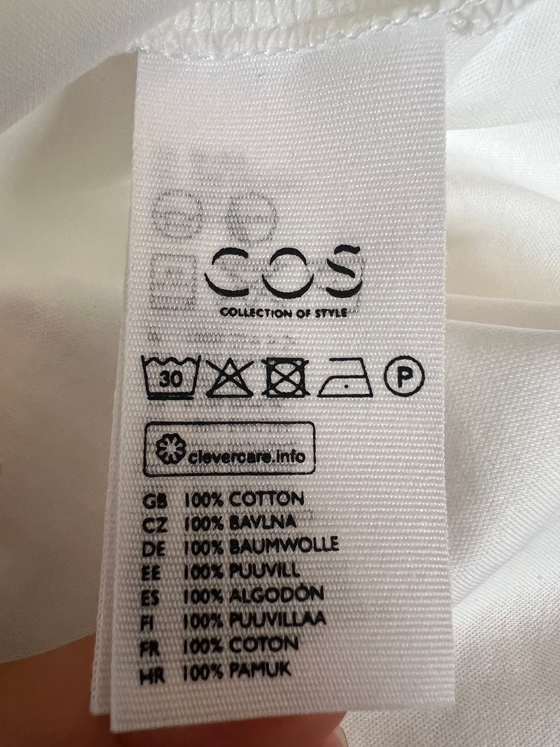 코스 COS 여성 화이트 브이넥 코튼티셔츠 미니원피스 상품이미지8