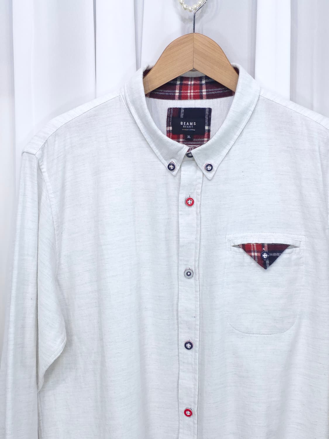 빔즈하트 체크배색 셔츠 상품이미지2