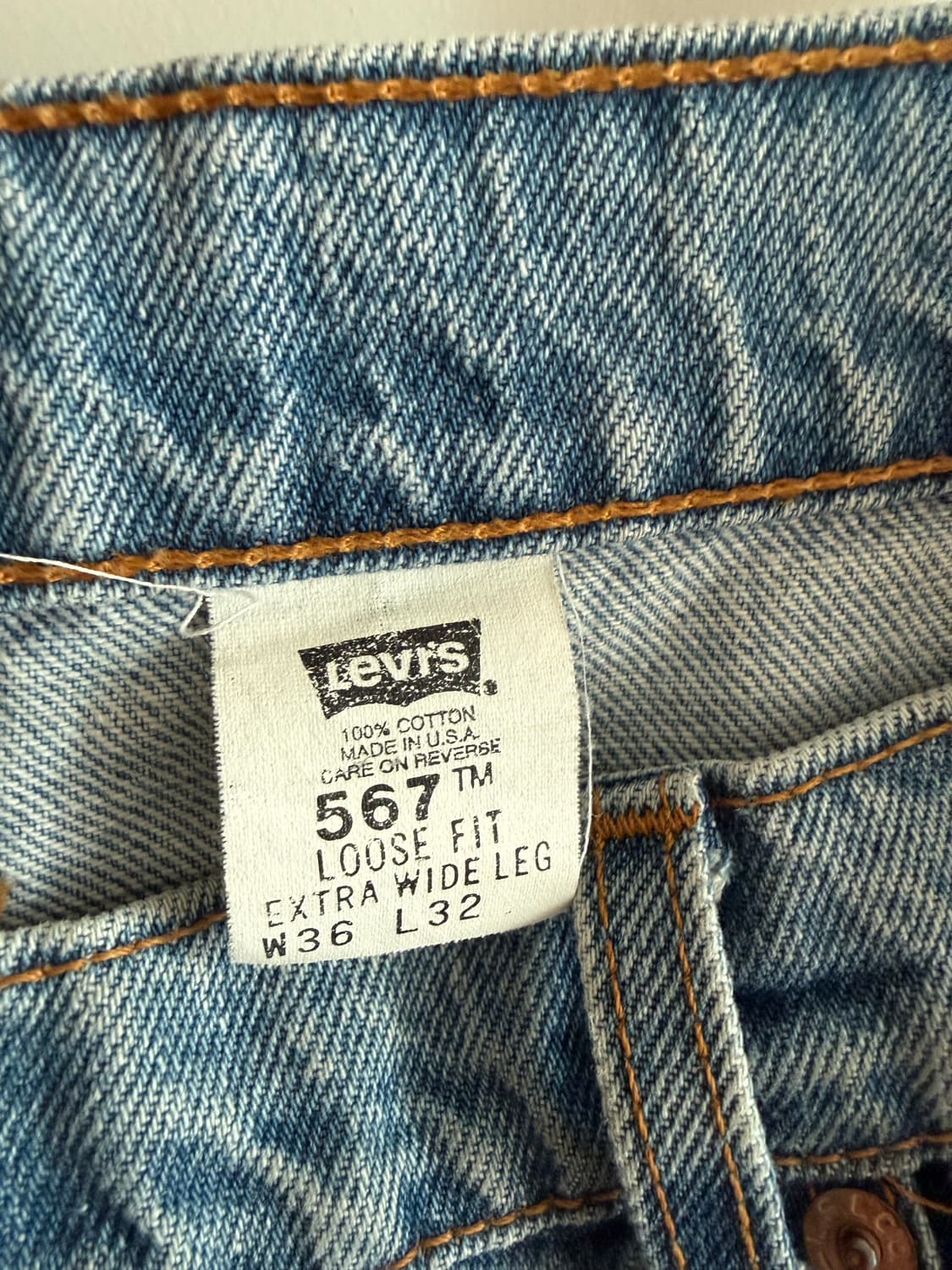 90s USA 빈티지 리바이스 567 데님 36x32 상품이미지4