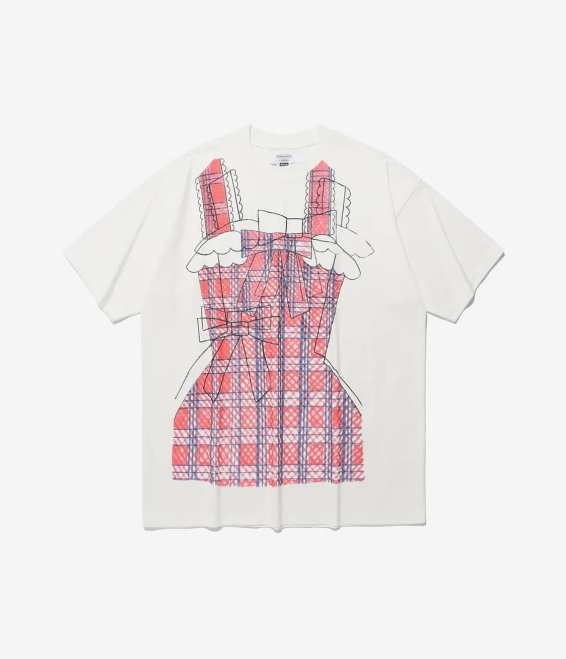 나이스고스트클럽 체크리본 화이트 반팔 S 상품이미지1